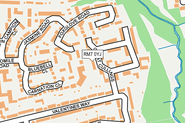 RM7 0YJ map - OS OpenMap – Local (Ordnance Survey)