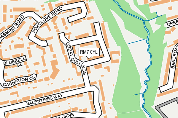RM7 0YL map - OS OpenMap – Local (Ordnance Survey)