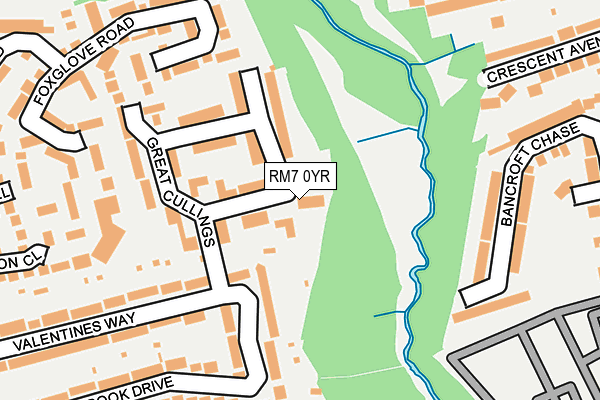 RM7 0YR map - OS OpenMap – Local (Ordnance Survey)