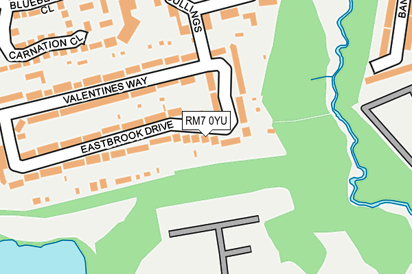 RM7 0YU map - OS OpenMap – Local (Ordnance Survey)