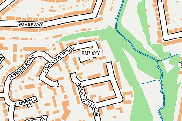 RM7 0YY map - OS OpenMap – Local (Ordnance Survey)