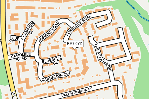 RM7 0YZ map - OS OpenMap – Local (Ordnance Survey)