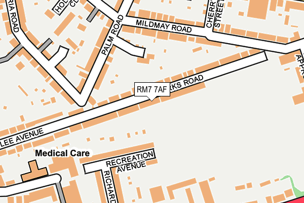 RM7 7AF map - OS OpenMap – Local (Ordnance Survey)