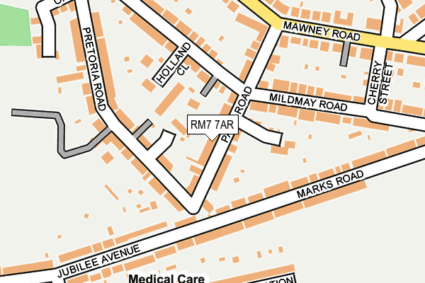 RM7 7AR map - OS OpenMap – Local (Ordnance Survey)