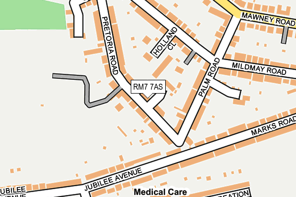 RM7 7AS map - OS OpenMap – Local (Ordnance Survey)
