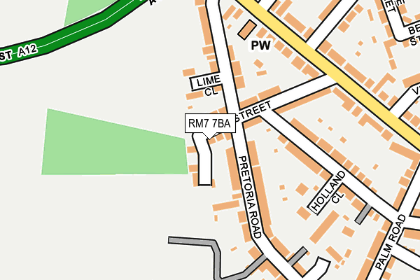 RM7 7BA map - OS OpenMap – Local (Ordnance Survey)