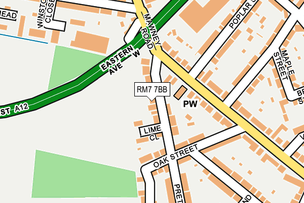 RM7 7BB map - OS OpenMap – Local (Ordnance Survey)