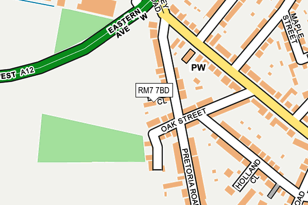 RM7 7BD map - OS OpenMap – Local (Ordnance Survey)