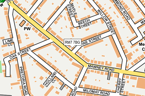 RM7 7BG map - OS OpenMap – Local (Ordnance Survey)