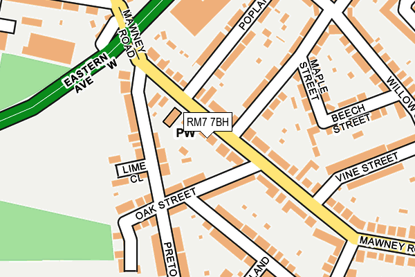 RM7 7BH map - OS OpenMap – Local (Ordnance Survey)