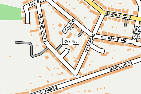 RM7 7BL map - OS OpenMap – Local (Ordnance Survey)