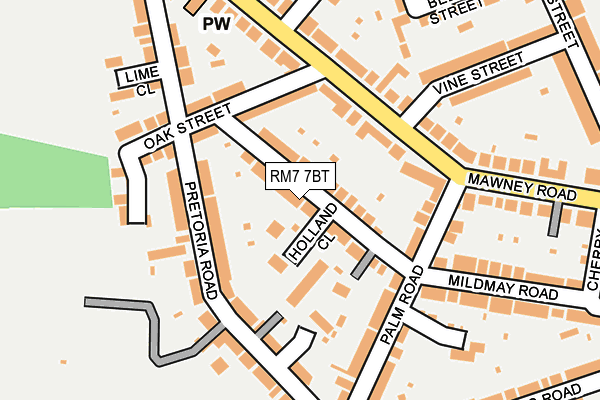 RM7 7BT map - OS OpenMap – Local (Ordnance Survey)