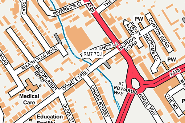 RM7 7DJ map - OS OpenMap – Local (Ordnance Survey)