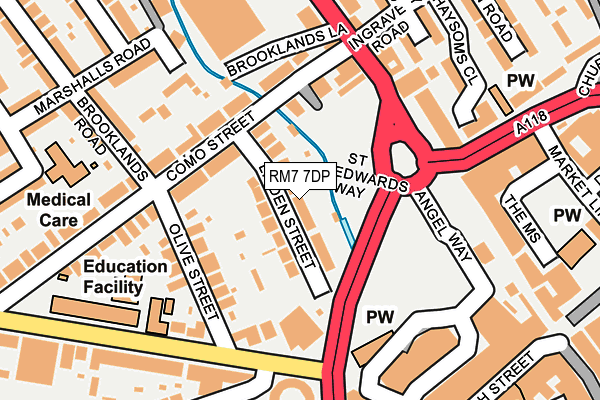 RM7 7DP map - OS OpenMap – Local (Ordnance Survey)