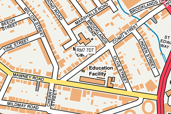 RM7 7DT map - OS OpenMap – Local (Ordnance Survey)
