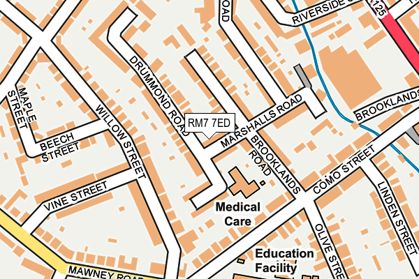 RM7 7ED map - OS OpenMap – Local (Ordnance Survey)