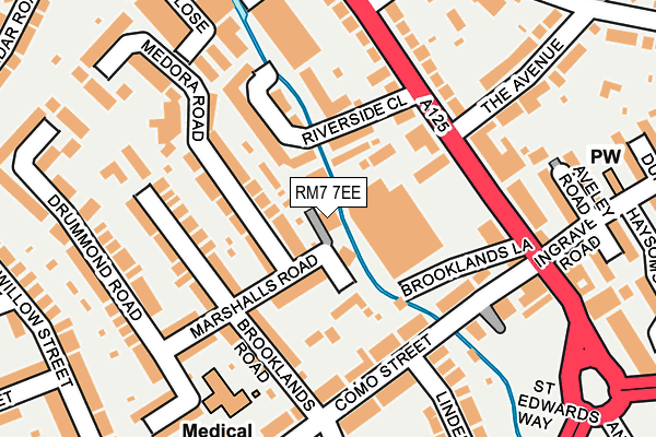 RM7 7EE map - OS OpenMap – Local (Ordnance Survey)