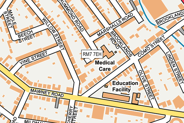 RM7 7EH map - OS OpenMap – Local (Ordnance Survey)