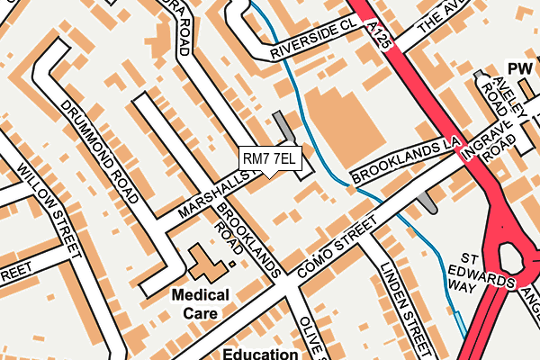 RM7 7EL map - OS OpenMap – Local (Ordnance Survey)