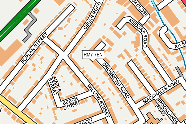 RM7 7EN map - OS OpenMap – Local (Ordnance Survey)