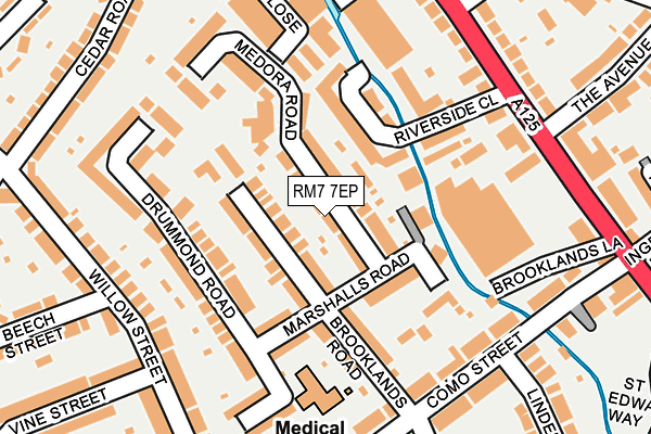 RM7 7EP map - OS OpenMap – Local (Ordnance Survey)