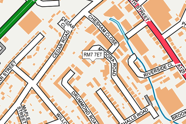RM7 7ET map - OS OpenMap – Local (Ordnance Survey)