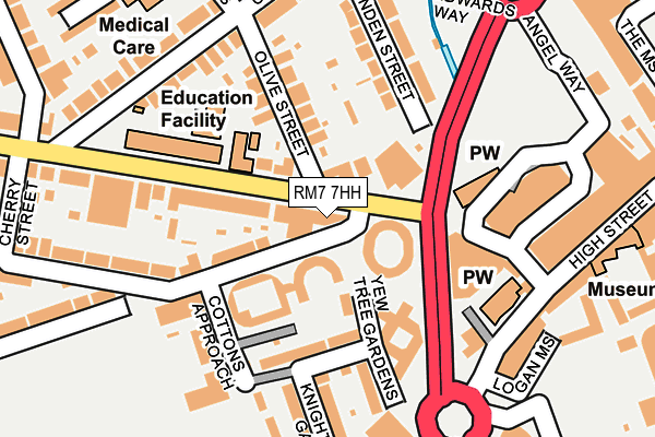 RM7 7HH map - OS OpenMap – Local (Ordnance Survey)