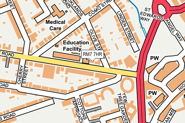 RM7 7HR map - OS OpenMap – Local (Ordnance Survey)