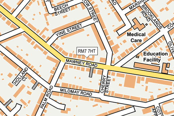 RM7 7HT map - OS OpenMap – Local (Ordnance Survey)