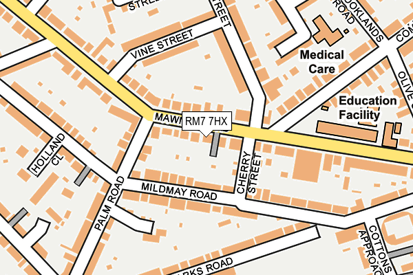 RM7 7HX map - OS OpenMap – Local (Ordnance Survey)