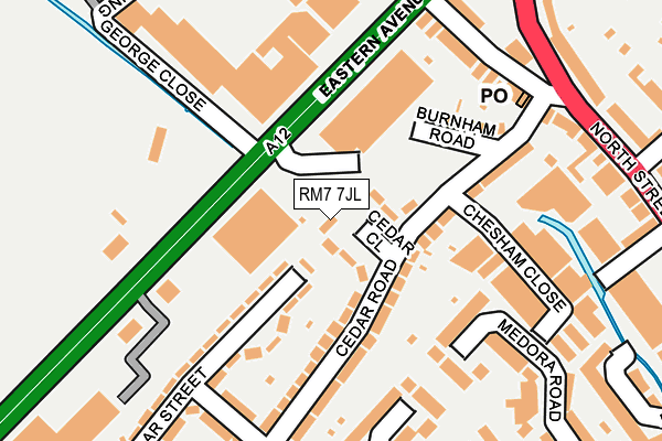 RM7 7JL map - OS OpenMap – Local (Ordnance Survey)