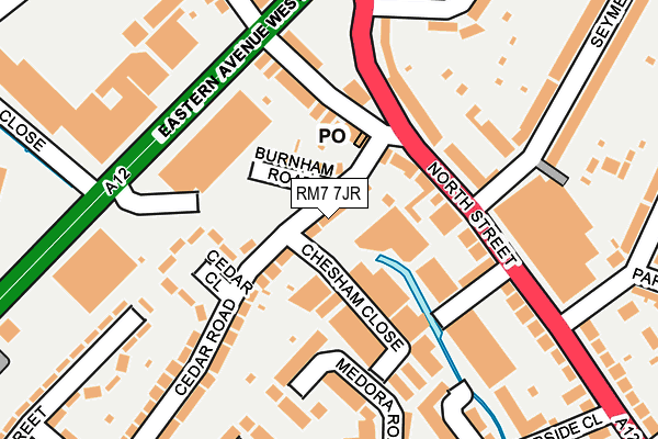 RM7 7JR map - OS OpenMap – Local (Ordnance Survey)