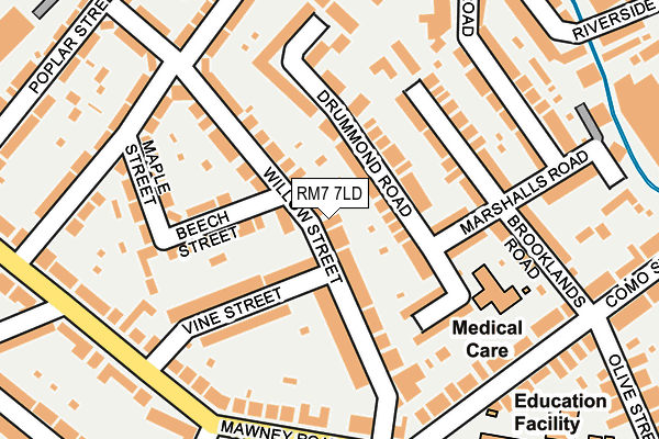 RM7 7LD map - OS OpenMap – Local (Ordnance Survey)