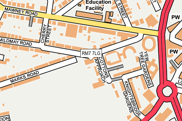 RM7 7LG map - OS OpenMap – Local (Ordnance Survey)