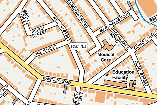 RM7 7LJ map - OS OpenMap – Local (Ordnance Survey)