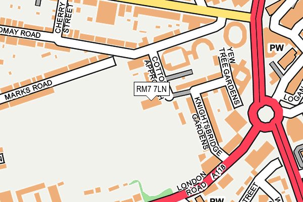 RM7 7LN map - OS OpenMap – Local (Ordnance Survey)
