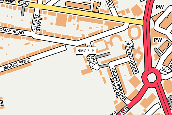 RM7 7LP map - OS OpenMap – Local (Ordnance Survey)