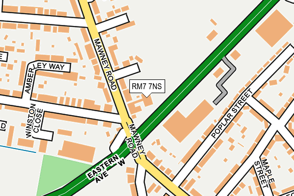 RM7 7NS map - OS OpenMap – Local (Ordnance Survey)