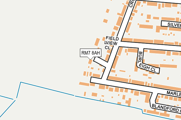 RM7 8AH map - OS OpenMap – Local (Ordnance Survey)