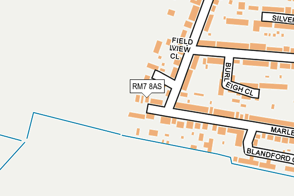 RM7 8AS map - OS OpenMap – Local (Ordnance Survey)