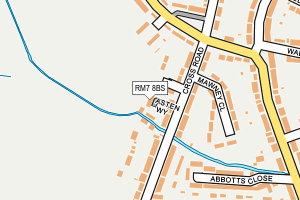 RM7 8BS map - OS OpenMap – Local (Ordnance Survey)