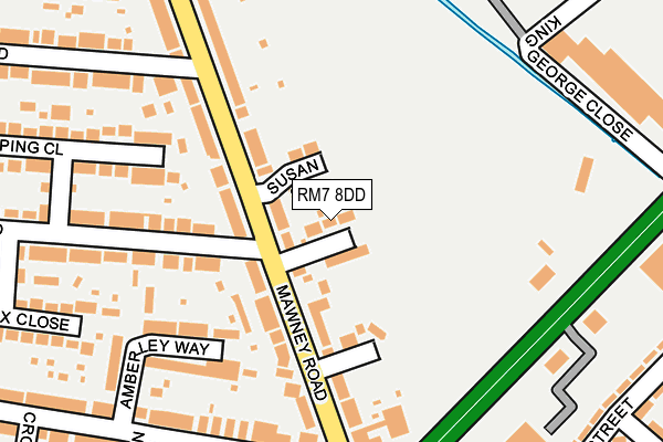 RM7 8DD map - OS OpenMap – Local (Ordnance Survey)