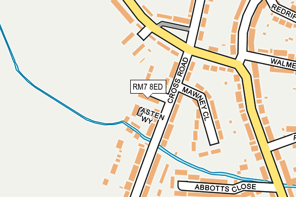 RM7 8ED map - OS OpenMap – Local (Ordnance Survey)