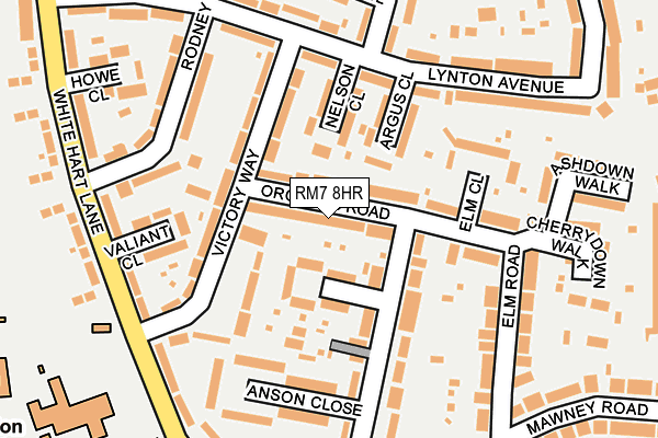 RM7 8HR map - OS OpenMap – Local (Ordnance Survey)