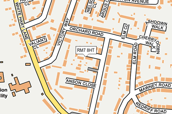 RM7 8HT map - OS OpenMap – Local (Ordnance Survey)