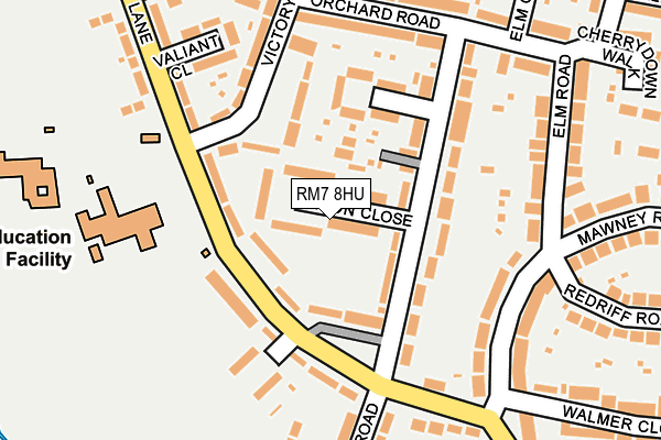 RM7 8HU map - OS OpenMap – Local (Ordnance Survey)