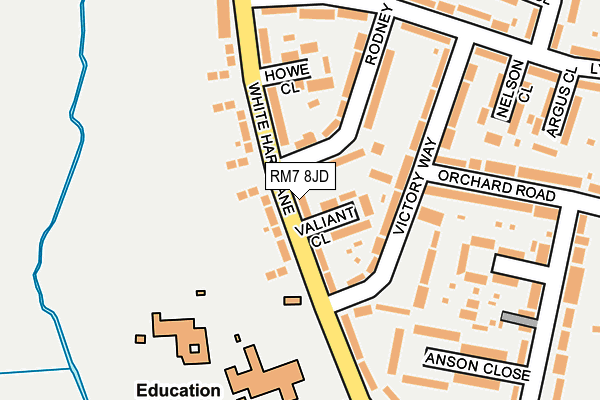 RM7 8JD map - OS OpenMap – Local (Ordnance Survey)