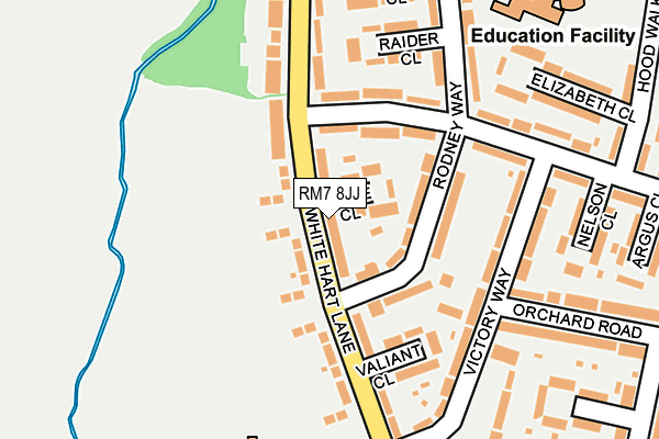 RM7 8JJ map - OS OpenMap – Local (Ordnance Survey)
