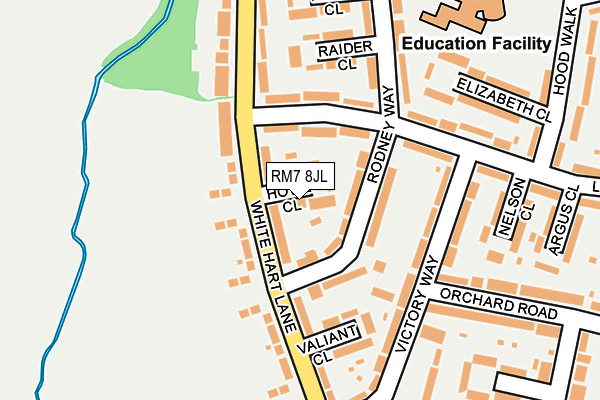 RM7 8JL map - OS OpenMap – Local (Ordnance Survey)