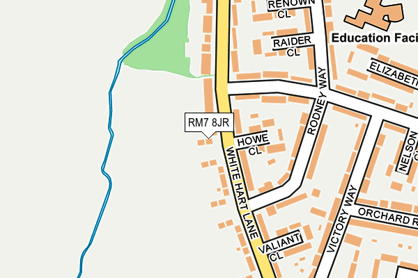 RM7 8JR map - OS OpenMap – Local (Ordnance Survey)